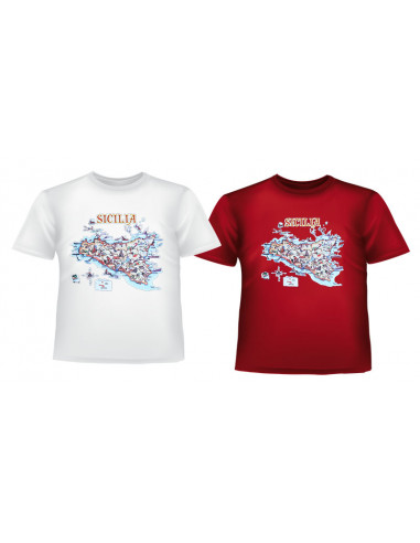 T-SHIRT COTONE ADULTO STAMPA SICILIA