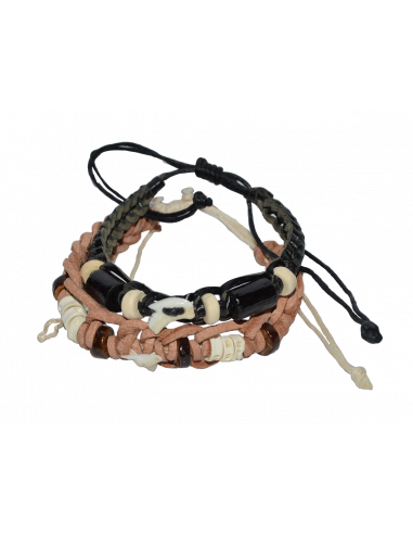 BRACCIALE CUOIO DENTE SQUALO
