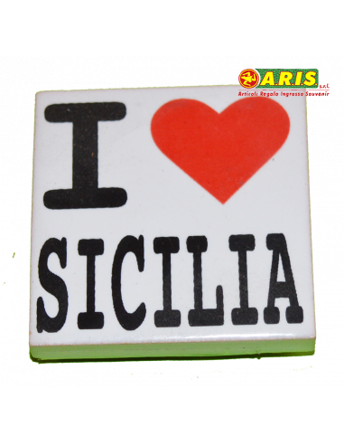 MAGNETE CERAMICA MATTONCINO ILOVE SICILIA