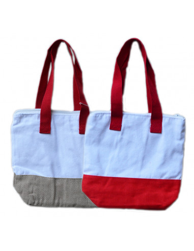 BORSA COTONE NEUTRA + RICAMO
