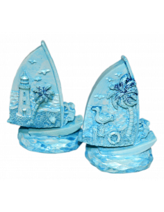 VELA RESINA CON BASE BLU