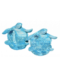 TARTARUGA RESINA CON BASE BLU