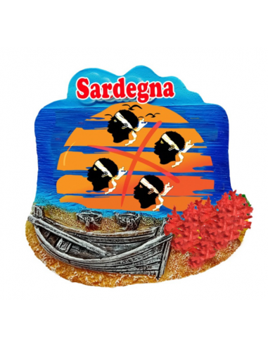 Magnete resina c/barca Sardegna