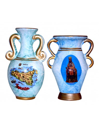 Vaso ceramica t/marmo decalco Tindari