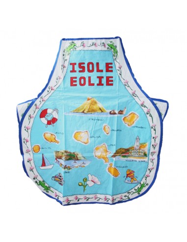 Grembiule cotone Azzurro Isole Eolie