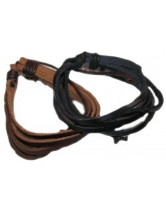 Bracciale cuoio nero/marrone