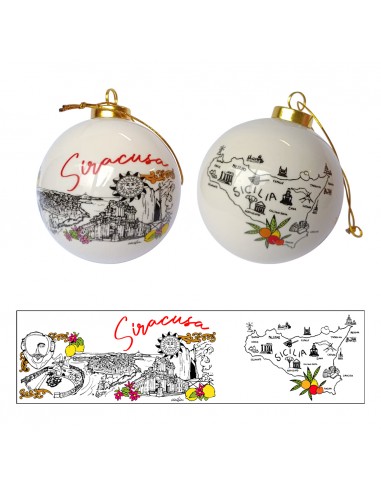 Palla Natale ceramica grande Siracusa