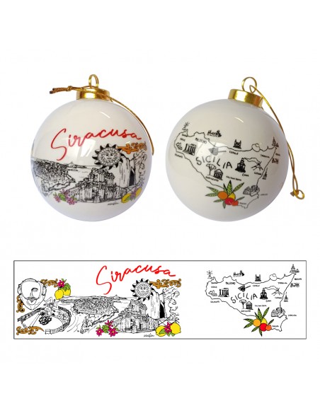 Palla Natale ceramica grande Siracusa