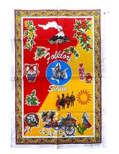 Strofinaccio economico cotone Sicilia Folk