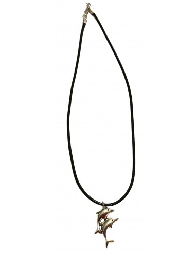 Collana metallo delfini