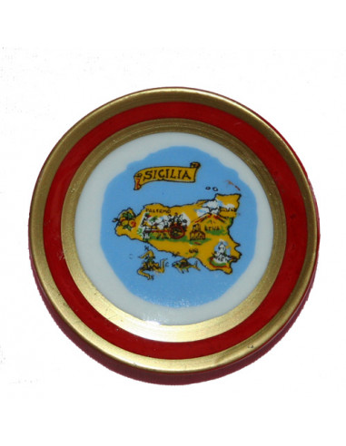 MAGNETE CERAMICA PIATTINO MAPPA / TRINACRIA