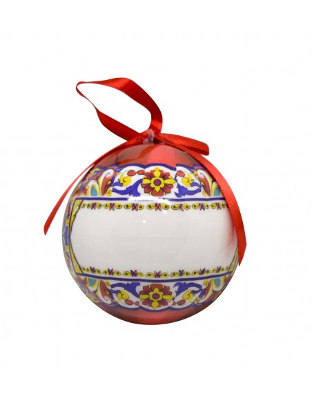 Palla di Natale plastica Maiolica rossa