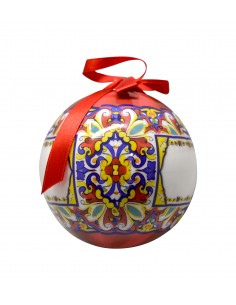 Palla di Natale plastica Maiolica rossa 2