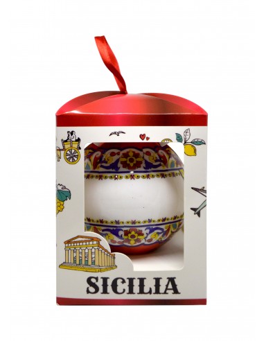 Palla di Natale plastica Maiolica rossa