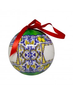 Palla di Natale plastica Maiolica verde 2