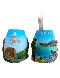 Porta stuzzicadenti resina Sicilia