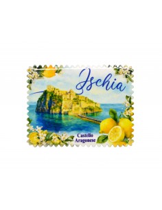 Magnete ceramica Francobollo rettangolare Ischia Castello