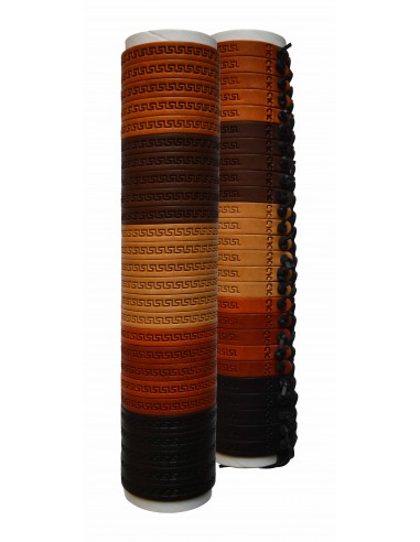 Bracciali cuoio laccio dis Greco Col. Cuoio