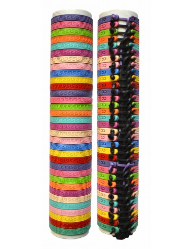 Bracciali cuoio laccio dis greco colorato