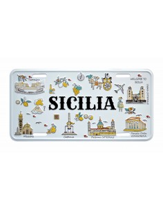 Targa metallo simboli Sicilia