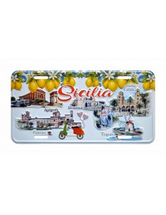 Targa metallo multiveduta Sicilia