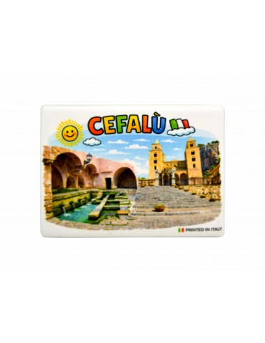 Magnete ceramica rettangolare piccolo Multiveduta Cefalù