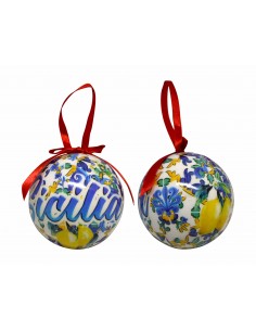 Palla di Natale plastica Sicilia limoni