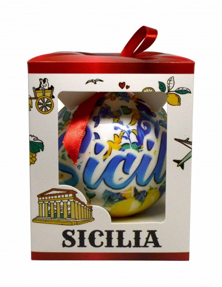 Palla di Natale plastica Sicilia limoni