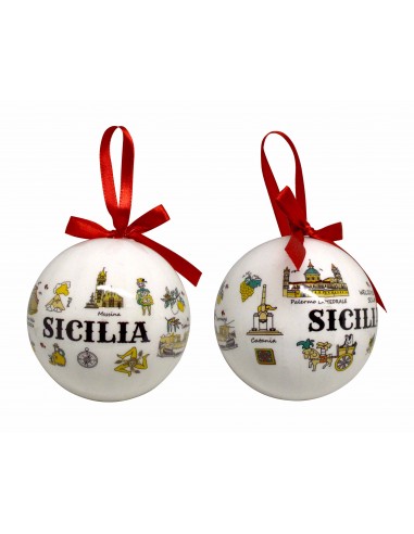 Palla di Natale plastica simboli Sicilia